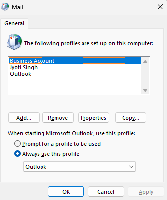 Click on Show Profiles 